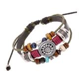 Trenro Women Lady Bohemia Wind Beaded Multilayer Hand Woven Bracelet Jewelry