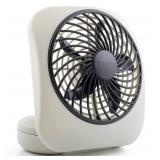 O2COOL Treva 5 Inch Battery Powered Fan Portable Desk Fan 2 Cooling Speeds with Compact Folding & Tilt Design Small Fan Cubicle Accessories Mini Fan Portable (Grey)