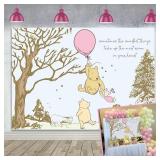 Classic Pooh Bear Baby Shower Backdrop for Girls Watercolor Tree Branch with Honey Jar Background Vintage Pastel Winnie Banner for Birthday Kids Party Decorations 5x3 ft