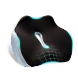 Large Memory Seat Cushion for Desk Chair, Non-Slip 3D Office Chair Cushions for Pressure Relief Sciatica & Tailbone Back Pain Relief,Ergonomic Pillow Memory Foam Coccyx Pad for Office Home Car (black)