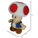 Little Buddy Super Mario All Star Collection 1417 Toad Stuffed Plush, Multicolored,7.5"