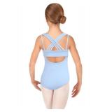 Zaclotre Ballet Leotards for Girls Criss Cross Straps Back One Piece Dance Outfit Blue Leotard Girls