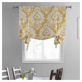 HPD Half Price Drapes Room Darkening Tie Up Curtains 46 X 63 Inch Lacuna Printed Cotton Window Roll Up Balloon Curtain for Living Room, Kitchen PRTW-TUD46A-63 (1 Panel), Lacuna Sun