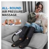 CINCOM Leg Massager for Circulation and Pain Relief, Air Compression Foot and Calf Massager Helpful for Relaxation, Swelling and Edema Gifts for Mom and Dad (with 2 Extensions) - FSA HSA Eligible