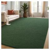 DweIke Large Area Rugs for Bedroom Living Room, 6x9 ft Dark Green Thickened Memory-Foam Indoor Carpets, Minimalist Style Carpet Suitable for Boys Girls and Adults with Super Soft Touch, Washable Rug