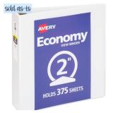 Avery Economy View 3 Ring Binder 2 Round Rings 1 White Binder