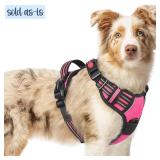 rabbitgoo Dog Harness Medium Sized, No Pull Pet Harness with 3 Buckles, Adjustable Soft Padded Dog Vest with Instant Control Handle, Easy Walking Reflective Pet Vest for Medium Dogs, Rose Pink, M