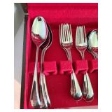 Beautiful Dansk stainless steel silverware Torun pattern (47 pieces) in McGraw tarnish proof storage chest