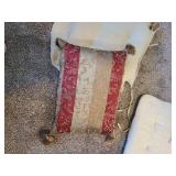 Throw pillows and seat cushions