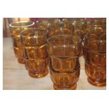 14-Vintage Libbey Amber Glass Glasses 5" Tall