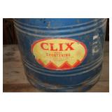 Large Vintage Clix Shortening Tin 20" Tall