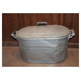 Anitque Boiler/Cooker/Wash Tub with Lid & Wooden Handles