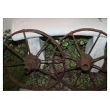 Set of 2 Antique 18" Metal Wheels