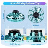 Flying Spinner Mini Drone,Hand Controlled Drone Flying Toy 2024 New Fly UFO Magic Flying Fidget Spinner with Lights,Christmas Birthday Party Gifts for Girls Boys(Green)