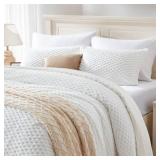 BEDELITE Fluffy Twin Comforter Set - White Fleece Soft Comforter for Twin Size Bed, Luxury Warm Bedding Set for Winter, Fuzzy Bed Set 2 Pieces (1 Comforter, 1 Pillowcase)