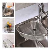 QIMMYGS Kitchen Triangle Corner Sink Strainer for Kitchen Sink, Stainless Steel Food Catcher Strainer for Kitchen Waste, Vegetable, Fruits