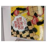 Regal Games - Reversible Wooden Board for Chess, Checkers & Tic-Tac-Toe - 24 Interlocking Wooden Checkers and 32 Standard Chess Pieces - for Age 8 to Adult for Family Fun