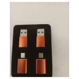 Temdan USB to USB C Adapter 4 Pack,?2*Type C Female to A Male Charger Converter?&?2*USB C Male to USB Female? OTG Adapter for Apple Watch Ultra 8 9,iPhone 15 Pro Max 14 13 12,AirPod,Samsung - Orange