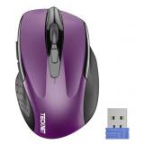 TECKNET Wireless Mouse, 2.4G Ergonomic Optical Mouse, Computer Mouse for Laptop, PC, Computer, Chromebook, Notebook, 6 Buttons, 24 Months Battery Life, 2600 DPI, 5 Adjustment Levels