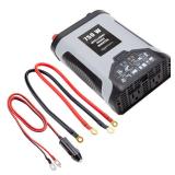 Amazon Basics 750W Car Power Inverter 12V to 110V for Vehicles, Grey, 8.34 x 5.2 x 2.2 inches