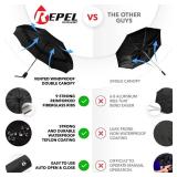 Repel Umbrella Windproof Travel Umbrellas for Rain - Easy Auto Open Close, Durable & Compact Umbrella, Strong Fiberglass Frame, Waterproof Canopy - Backpack, Purse, Portable Umbrella for Travel