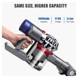 Designed for Dyson V8 Battery Replacement 21.6V 6.0Ah Compatible with V8 Animal Battery Replacement V8 Motorhead V8 Fluffy SV10 Carbon Fiber Vacuum Cleaner 2 Filters Included