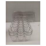 Youngever 2 Pack Stackable Plastic Egg Holders, Clear Fridge Organizer with Lids, 2 Sets 18 Eggs Trays