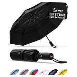 Repel Umbrella Windproof Travel Umbrellas for Rain - Easy Auto Open Close, Durable & Compact Umbrella, Strong Fiberglass Frame, Waterproof Canopy - Backpack, Purse, Portable Umbrella for Travel