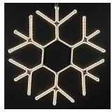 Novelty Lights, Inc. SNOWFLAKE-241 Christmas Rope Light Snowflake, Frosted White, 24" X 24", Heavy Duty Metal Frame