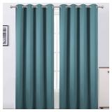 LEMOMO Sea Teal Thermal Blackout Curtains/52 x 84 Inch/Set of 2 Panels Room Darkening Curtains