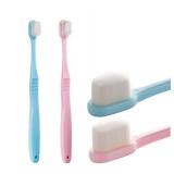 DI QIU REN Extra Soft Toothbrush for Sensitive Gums, Manual Toothbrush with 8 Tubes of 10000 Soft Floss Bristle for Gum Care, Protect Fragile Gums Good Cleaning Effect (Blue & Pink)