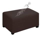 Easy-Going 100% Dual Waterproof Stretch Ottoman Cover Rectangle Folding Storage Stool Furniture Protector Soft Slipcover for Living Room with Elastic Bottom (X Large, Chocolate)