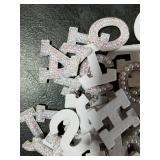 52 Pcs Iron on Letters Pearls Rhinestone English Patches Alphabet A-Z Glitter Pearl Sew On Patches Imitation Bling Decoration Patches Appliques Fabric Craft for DIY Clothes Bags Hats (Delicate Style)