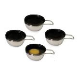 4 Pc Replacement Egg Cups Nonstick Coating - Black