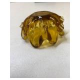 Amber Blown Glass Trinket Dish/Ashtray