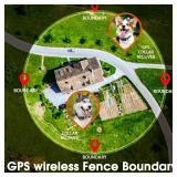 Blingbling Petsfun Electric GPS Wireless Dog Fence System, Pet Containment System with Waterproof and Rechargeable Training Collar Receiver for Dogs Pets Container Boundary (Black) - Retail: $90.34