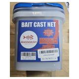 BASSDASH Fishing Cast Net 3/8-Inch Mesh 4ft 6ft 8ft Radius, 1-Pound Per Foot, for Bait Fish with Utility Bucket (3/8â mesh x 4â high (4.5lb))