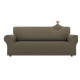 LURKA Stretch Sofa Slipcovers 1 Piece Couch Covers for 3 Cushion Couch Sofa Furniture Protector Full Sofa Covers with Elastic Bottom for Kids and Dog (Large, Khaki)