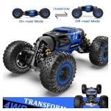 BEZGAR TD141 RC Cars - 1:14 Scale Remote Control Car, 4WD Transform 15 KMH All Terrains Crawler RC Stunt Car with Rechargeable Battery for Boys Kids