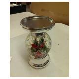 Illuminated Glitter Snow Globe Pedestal