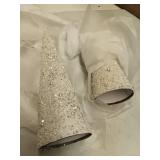 Inspire Me Home Decor Set of 2 Glitter Tabletop Cones, 20" and 14"