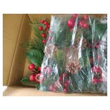 Set of 2 Holiday Berries & Greens