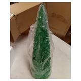 17" Illum Glistening Tree w/Light, Green