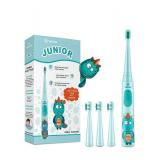 Vekkia Sonic Rechargeable Kids Electric Toothbrush, 3 Modes with Memory, Fun & Easy Cleaning, 24000 Strokes, IPX7 Waterproof, 2-Min Timer for Age 5+, 4 Soft Bristles(Blue)