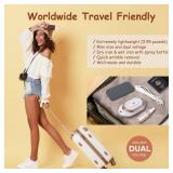 Newbealer Travel Iron with Dual Voltage - 120V/220V Mini Dry Iron for Clothes (No Steam), Non-Stick Ceramic Soleplate, 302 Heat Press Machine for Quilting & Sewing, 0.95lbs Lightly (Gold)