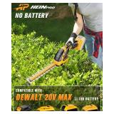 HEINPRO Cordless Hedge Trimmer Compatible with DEWALT 20V MAX Battery (No Battery), Electric Hedge Trimmer Cordless Grass Trimmer, Bush Trimmer Grass Shears Handheld for Yard, Garden, Lawn Care