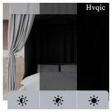 Hvqic Grey Canopy Bed Curtains - 4 Corner Post Bed Curtains King Bed Curtains Lightproof Drapes Bed Canopy for Adults & Girls Bedroom Decoration(King,Grey)