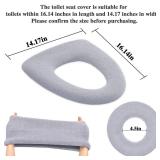 ZeeDix 5 Pcs Grey Toilet Seat Cover Thicker Toilet Seat Warmer Cushion Cover, Stretchable Washable Easy to Install Soft Toilet Seat Covers for Bathroom