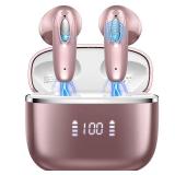 Wireless Earbuds, Bluetooth 5.3 Headphones Ear Buds Stereo Bass Bluetooth Earbuds 4 ENC Noise Canceling Mic, Mini Earphones 40H LED Display Charging Case, IP7 Waterproof in-Ear Earbuds for Android iOS