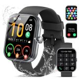 Smart Watch for Men Women, 1.96" Fitness Tracker Running Watch (Answer/Make Call), Pedometer, Sleep/Step/Activity/Heart Rate Monitor, 110+ Sport Modes Smartwatch for Android iOS, Deep Black